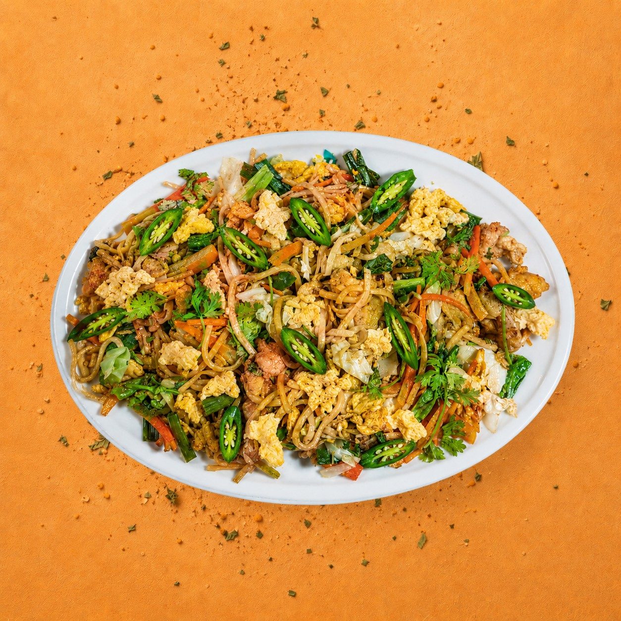 Green Chilli Egg Noodles.