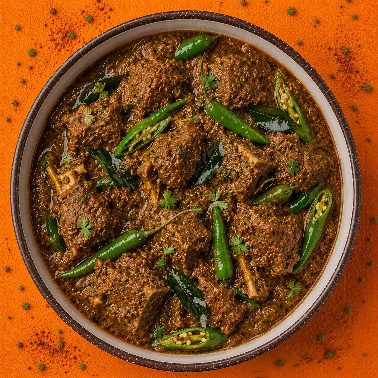 Green Chili Goat Curry.