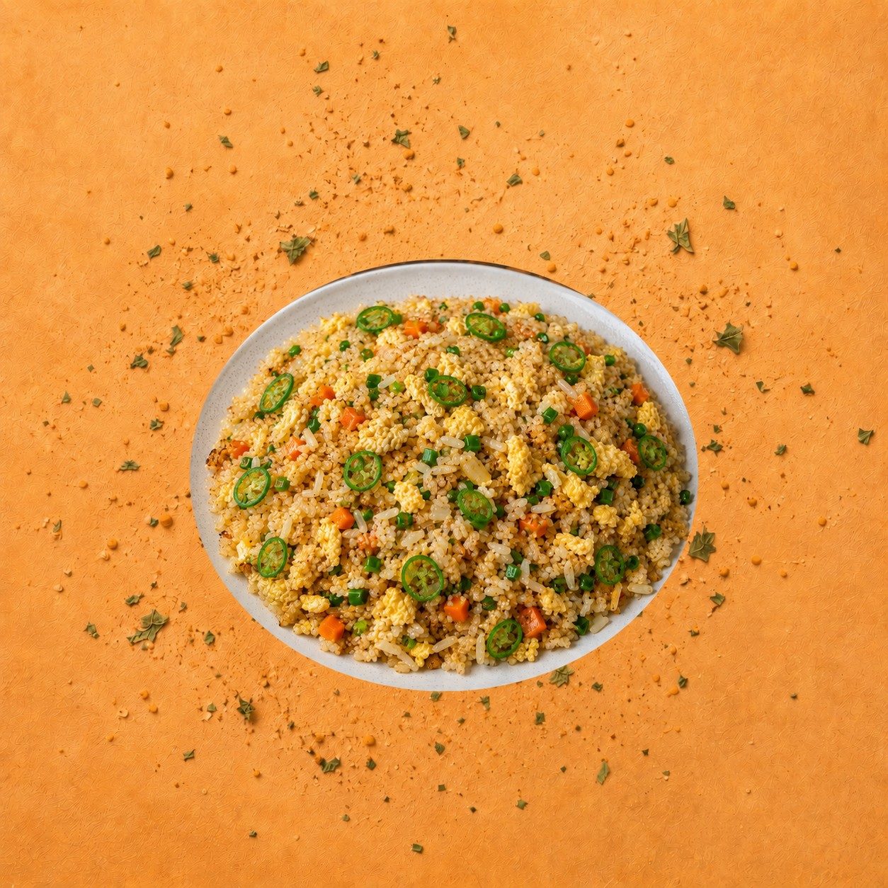 Green Chilli Double Egg Fried Rice.