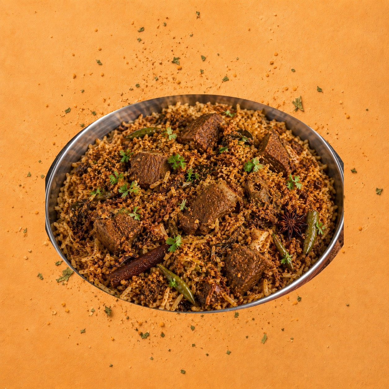Karampodi Goat Pulao.