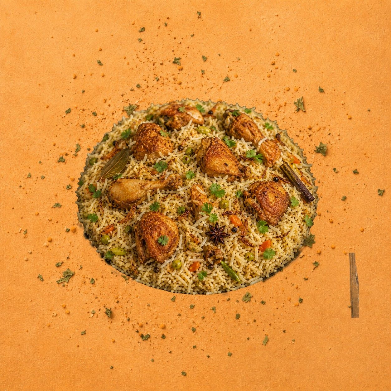 Fry Piece Chicken Pulao.
