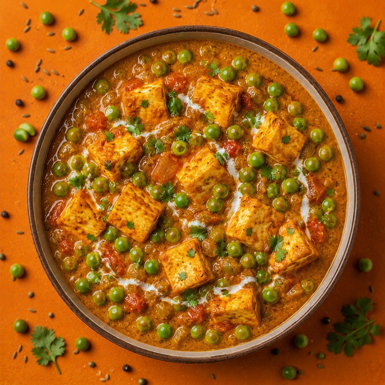 Mutter Paneer Curry.