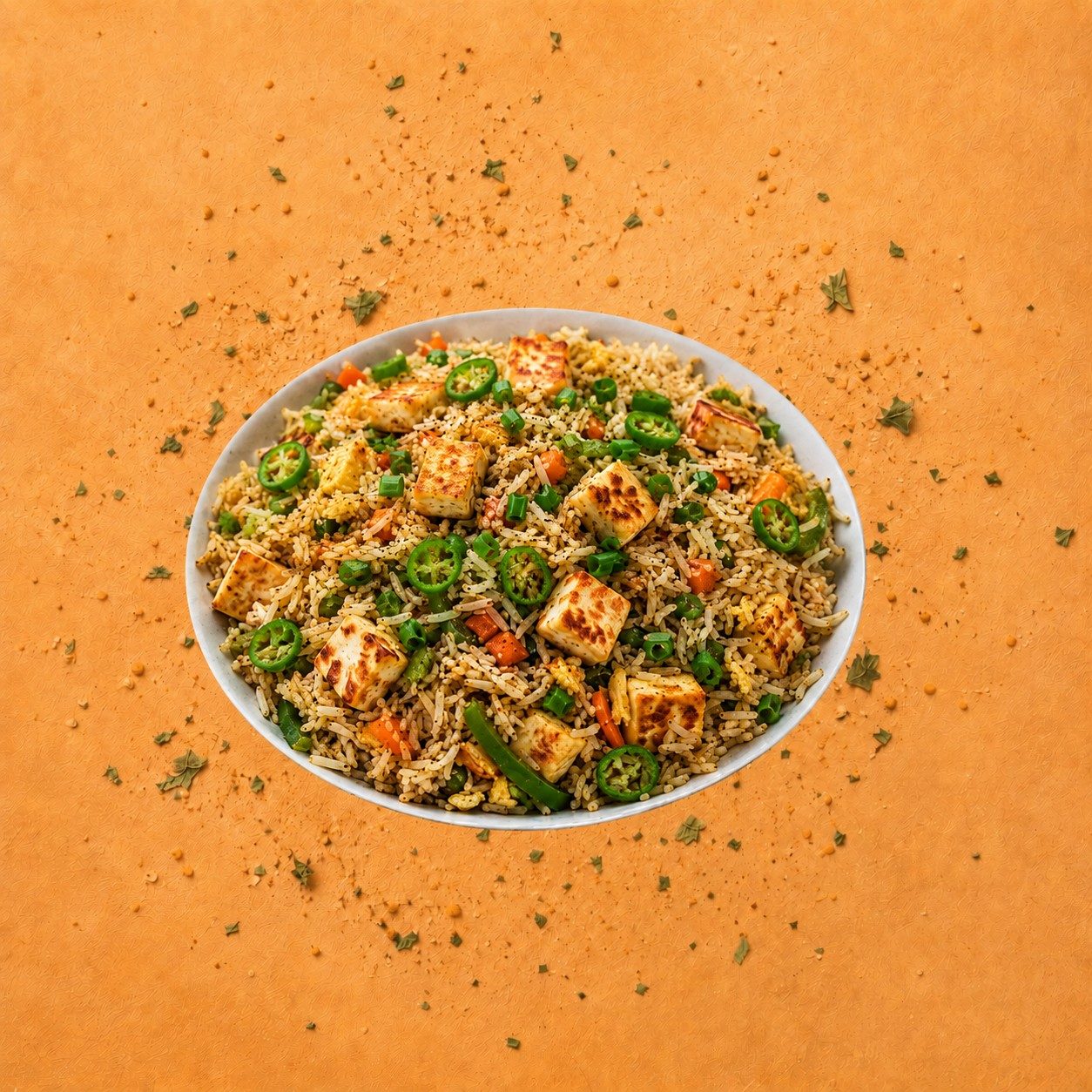 Green Chilli Paneer Fried Rice.