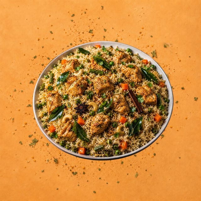 Curry Leaf Chicken Pulao.